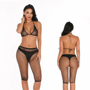 Nouvelle mode femmes deux pièces <span class=keywords><strong>maillot</strong></span> <span class=keywords><strong>de</strong></span> <span class=keywords><strong>bain</strong></span> maille brillant licou soutien-gorge résille <span class=keywords><strong>taille</strong></span> <span class=keywords><strong>haute</strong></span> short <span class=keywords><strong>de</strong></span> <span class=keywords><strong>bain</strong></span> Offre Spéciale - Product Image 5