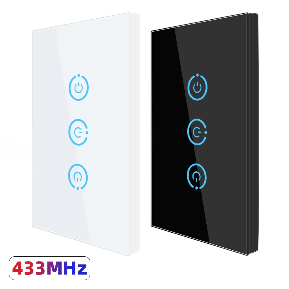 SMATRUL Brazil US 1/2/3 Gang Touch Wireless Switch Light RF 433Mhz Remote Control Smart Home Tempered Glass Lamp ASK Ev1257
