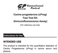 Kit de test rapide de la progestérone canine (cProg) Getein (essai d'immunofluorescence) pour la détection quantitative du cProg