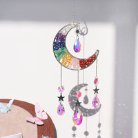 Campana de Viento de Cristal Natural Pulido Hecha a Mano, Ecológica y de Alta Calidad, con 7 Chakras, 45cm, Decoración con Logotipo Personalizado, Venta al Por Mayor