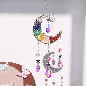 Atrapasueños de Cristal de Alta Calidad al por Mayor, Atrapasueños de Luna de 7 Chakras, Campanilla de Viento de Cristal - Product Image 2