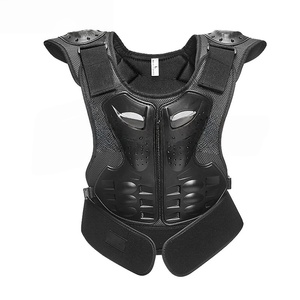 Gilet de protection respirant en maille pour moto, pour hommes et enfants, avec protections rigides, bretelles réglables, manches longues, taille XL - Product Image 1