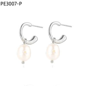 Pendientes Amy Amy Fashion con baño de plata y perlas de imitación, joyería de fiesta para mujer PE3007 - Product Image 1