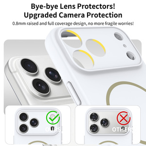 Custodia per <span class=keywords><strong>iPhone</strong></span> 17 Pro Max Pure Color Bianca Effetto Pelle con Foro di Precisione per Protezione Lente, Magnetica, con Airbag Integrati - Product Image 4
