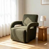 Fauteuil inclinable individuel de luxe CARLFORD en tissu, capitonné, pivotant, pour salon et salle à manger