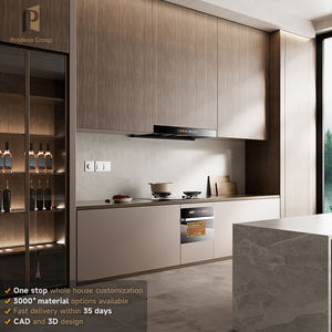 مجموعة خزائن مطبخ من الخشب الصلب بتصميم عصري فاخر، تشطيب خشب الجوز الطبيعي أو البلوط الأبيض بنمط شيكر - Product Image 6