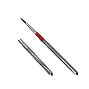 SeamiArt 1pc Pinceau rond fin pour <span class=keywords><strong>aquarelle</strong></span>, poils en nylon, manche en aluminium portable, voyage, argent, détail <span class=keywords><strong>aquarelle</strong></span> - Product Image 1