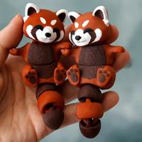 Porte-clés magnétique personnalisé en forme de panda rouge imprimé en 3D, figurine miniature d'animal de collection, fabriqué en Chine
