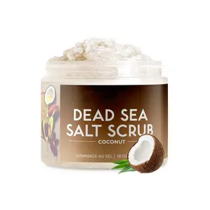 Sweet Almond Exfoliating Coconut Dead Sea Salt Deep Cleansing Face Body Scrub Anti-Cellulite Acne Ingrown Hair Callus Remover