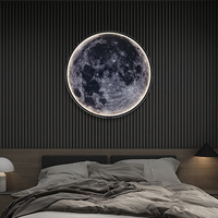 Lampe murale LED de luxe en fer avec commande tactile, motif lune, pour couloir, salon et décoration de fond de chambre