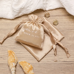 Biểu Tượng Tùy Chỉnh Đồ Trang Sức Sang Trọng Lưu Trữ Nhỏ Lụa <span class=keywords><strong>Satin</strong></span> Dây Kéo Pouch <span class=keywords><strong>Satin</strong></span> Túi Bụi Cho Vòng Đeo Tay Ví Giày Bao Gồm - Product Image 5