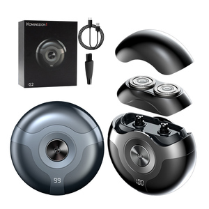 Mini Afeitadora Eléctrica Rotativa de Doble Cuchilla, Recargable por USB-C, IPX7, Portátil, Lavable, para Uso Doméstico, para Hombres - Product Image 1