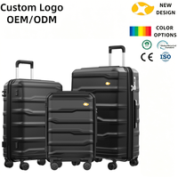 En stock et livraison rapide – Ensemble de bagages économique 3 pièces (20, 24, 28 pouces) en PP rigide avec roulettes, idéal pour les voyages d'affaires et de famille