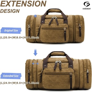 Borsa da Viaggio Unisex in Tela Cerata con Cerniera, Grande Capacità, Portatile, <span class=keywords><strong>per</strong></span> Palestra, Sport, Weekend, Bagaglio a Mano <span class=keywords><strong>per</strong></span> <span class=keywords><strong>Aereo</strong></span> - Product Image 4