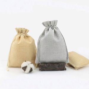Custom Logo Printed Blank Linen <b>Drawstring</b> Bag Wholesale Promotion Gift Bag Storage <b>Pouch</b> - Product Image 5