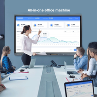 Pizarra Interactiva Inteligente con Pantalla Táctil Infrarroja 4K UHD de 65/75 Pulgadas, Panel Plano Todo en Uno con PC para Escuela y Enseñanza