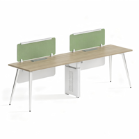 Bureau de travail modulaire E0 Grade MFC pour 2 à 4 personnes avec structure en acier et gestion intégrée des câbles pour espace de travail