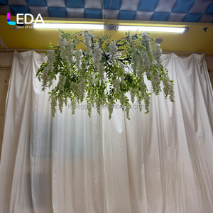 Lustre LEDA blanc en glycine artificielle, arrangement suspendu de glycine, plante décorative pour plafond de salle de mariage et événements - Product Image 6
