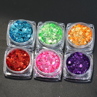 Paillettes Hexagonales Non Toxiques en Gros, Tailles Mixtes, Macaron Chunky pour Artisanat en Résine Époxy, Gobelets, Emballage Shaker de Noël 2oz