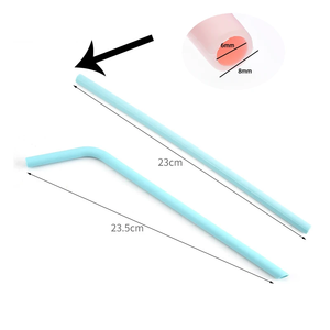 Bar Party cuisine fournitures 6 pièces sans BPA réutilisable lait créatif plié brosse de nettoyage droite Silicone doux pailles <span class=keywords><strong>à</strong></span> boire ensemble - Product Image 5