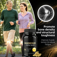 Complément alimentaire à marque privée de L-thréonate de magnésium en capsules OEM pour adultes, triple effet : sommeil, soutien osseux et articulaire, L-théanine, acacétine