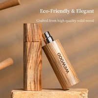 Mini Bouteilles de Parfum Vides de Luxe en Bois du Vietnam avec Atomiseur Rechargeable et Capuchon Magnétique pour Emballage