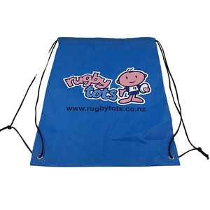 Sacs à cordon en polyester personnalisés imprimés en une couleur pour promotion - Product Image 4