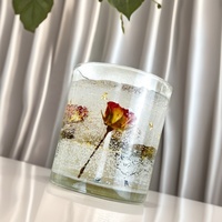 Großhandel hand gefertigte trockene Blume Duft kerzen Gelee Kerzen Luxus in Glas für Home Decoration Hochzeiten Weihnachts geschenk