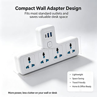 Multiprise murale 4 voies avec 3 ports USB (USB-C + 2 USB-A) – Adaptateur universel multifonction