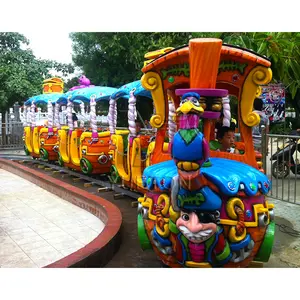 Fair Ground Rides Attractions Fun Park Equipment Fiberglass Attractive Holiday Train With Track