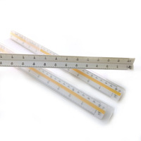 Règle d'ingénierie triangulaire de haute qualité 30 cm, 3 couleurs, design en plastique, précise, marque SURWIN pour les dessinateurs et les étudiants