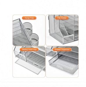 Metal Office Supplies Desk Organizers with <b>Drawer</b> 5 Tier Paper Letter Tray <b>File</b> Column Data Organization A4 <b>File</b> Rack - Product Image 3