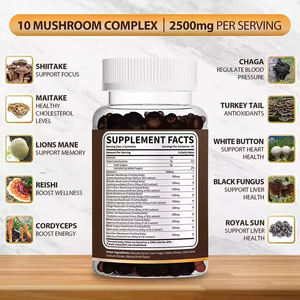 Vegan Cordyceps Reishi & Lions mrie Gummies Superfood, здоровая добавка без сахара, Мармеладные Конфеты - Product Image 2