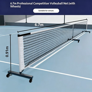 Filet de pickleball standard de 6,7 m avec roues, portable, installation rapide, <span class=keywords><strong>maille</strong></span> en polyester robuste, motif uni, pour compétition et entraînement - Product Image 6