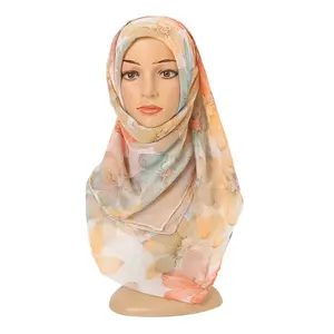 2022 Plissee Herbst Winter New Style Pakistani sche Schals Hijab Fashion Lady Tie-Dye Arab Muslim Designer Craft Schal