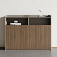 Meuble de bureau en bois écologique de niveau E0, armoire de rangement basse avec serrure à code sécurisée, bac à fleurs et meuble à thé/eau