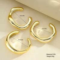 Ensemble de bracelets ouverts CCB à motif géométrique - 3 pièces, bijoux pour femmes, élégants, polyvalents, luxueux et tendance NBR0030