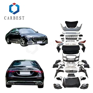 Carbest Kit bodi kelas 2006-2013 S, Bumper plastik PP depan & belakang, Kit badan W221 untuk kelas S ke W223 Maybach tipe