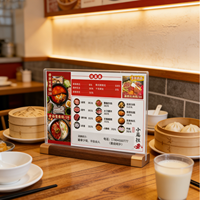 Magnifique présentoir en bois avec support de signalétique en acrylique transparent pour menu de table, étiquettes de prix, brochures et affiches en papier
