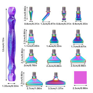 Penne diamantate in resina glitterata con punte Multi Placer in metallo viola per arte diamante fai da te - Product Image 2