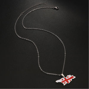 Kalung Rantai Peta <span class=keywords><strong>Georgia</strong></span> dari Baja Anti Karat Berlapis Emas 18K dengan Liontin Peta Kota <span class=keywords><strong>Georgia</strong></span> - Product Image 5