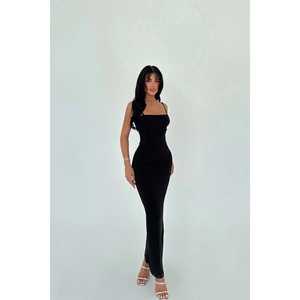 ชุดราตรีสีดำทรงบอลกาวน์ ดีไซน์ด้านหลังเก๋ไก๋ ทรงเอ็มไพร์ แขนสั้น ยาวลากพื้น เหมาะสำหรับงาน Quinceanera หรืองานพรอม - Product Image 4