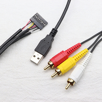 Câble blindé Dupont 2,54 mm 6P 8P 10P connecteur femelle vers USB 2.0 mâle + RCA mâle jaune blanc rouge et noir 10 pieds