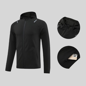 Giacca Antivento da <span class=keywords><strong>Uomo</strong></span> per Allenamento ad Asciugatura Rapida in Spandex e Poliestere Giacca da Palestra per Corsa e Allenamento all'Aperto con Zip - Product Image 3