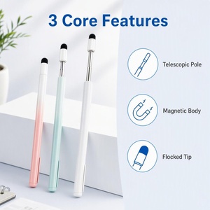 Stylet magnétique rétractable en métal 2-en-1 pour écrans tactiles, apprentissage, enseignement, bureau, portable - Product Image 1