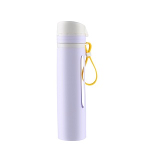 Bouteille d'eau de sport pliable en silicone écologique sans BPA, réutilisable, anti-fuite, avec revêtement anti-corrosion - Product Image 5