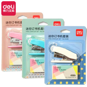 Deli Mini Stapler Set 0456 Random Color Student Stationery With Staples For Office And School Use - Product Image 1