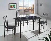 En çok satan yüksek kaliteli ahşap üst ziyafet yemek masası ve sandalye seti Modern tarzı yemek odası 4-seater katı yemek odası takımı