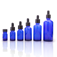 10ml 20ml 30ml 50ml 100ml brillant givré cosmétiques huile essentielle sérum bleu clair flacons compte-gouttes en verre