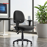 Chaise de bureau exécutive moderne pivotante ergonomique avec dossier solide, confortable et réglable en tissu pour ordinateur et tâches de bureau